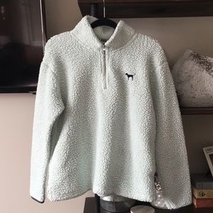 VS PINK mint sherpa half zip